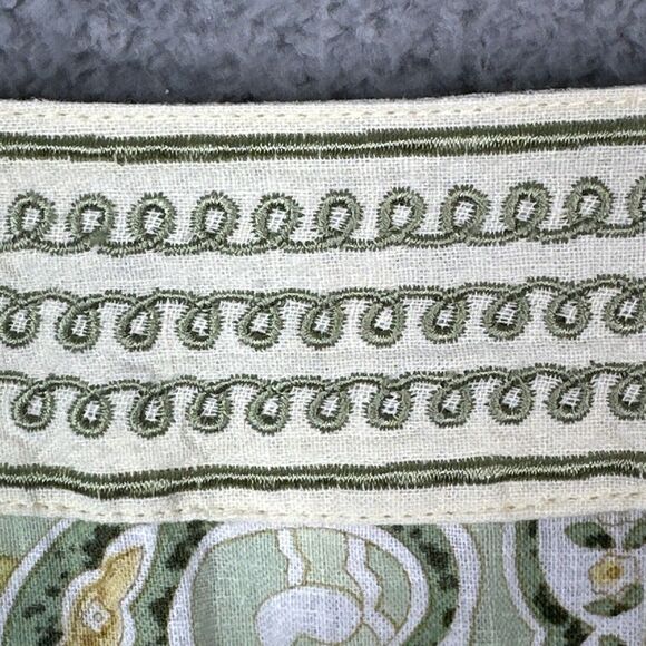 Cambridge Dry Goods Womens Tunic Top Plus Sz 3XL‎ Green Paisley Linen Blend - Picture 11 of 13